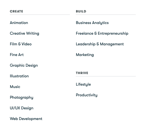 skillshare-categories
